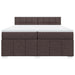 Pat box spring cu saltea, maro închis, 200x200 cm, textil - WALTI WALTI