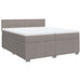 Pat box spring cu saltea, gri taupe, 200x200 cm, textil - WALTI WALTI