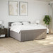 Pat box spring cu saltea, gri taupe, 200x200 cm, textil - WALTI WALTI