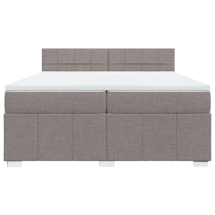 Pat box spring cu saltea, gri taupe, 200x200 cm, textil - WALTI WALTI