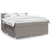 Pat box spring cu saltea, gri taupe, 200x200 cm, textil - WALTI WALTI