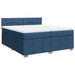Pat box spring cu saltea, albastru, 200x200 cm, textil - WALTI WALTI