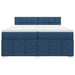 Pat box spring cu saltea, albastru, 200x200 cm, textil - WALTI WALTI