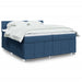Pat box spring cu saltea, albastru, 200x200 cm, textil - WALTI WALTI