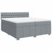 Pat box spring cu saltea, gri deschis, 200x200 cm, textil - WALTI WALTI