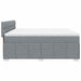 Pat box spring cu saltea, gri deschis, 200x200 cm, textil - WALTI WALTI