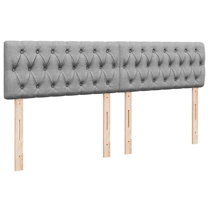 Pat box spring cu saltea, gri deschis, 200x200 cm, textil - WALTI WALTI