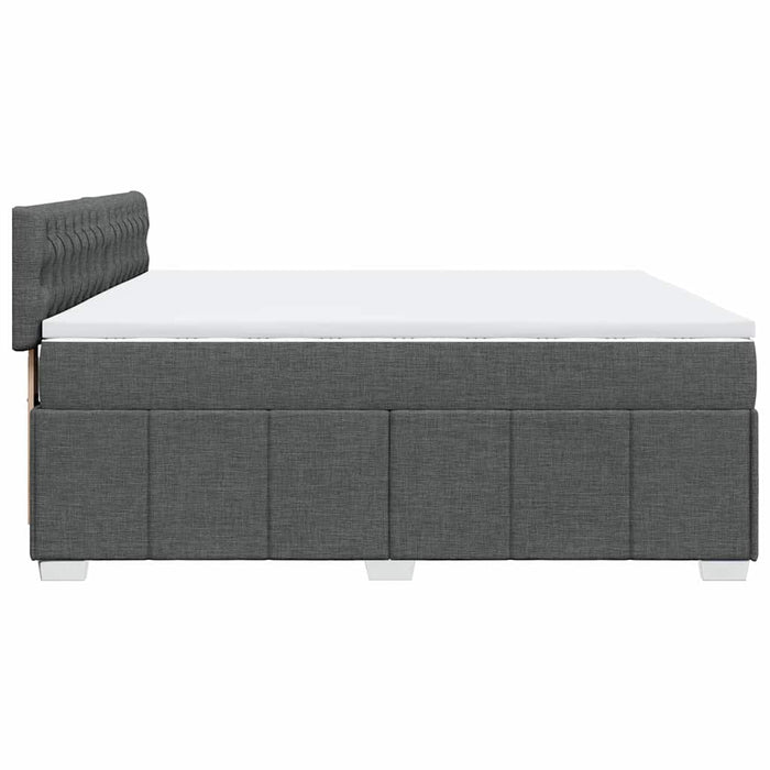 Pat box spring cu saltea, gri închis, 200x200 cm, textil - WALTI WALTI