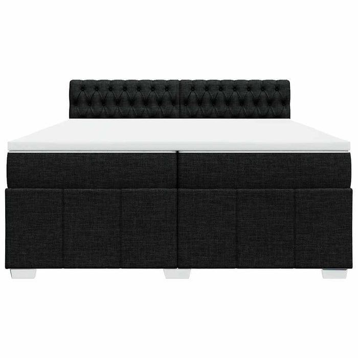 Pat box spring cu saltea, negru, 200x200 cm, textil - WALTI WALTI