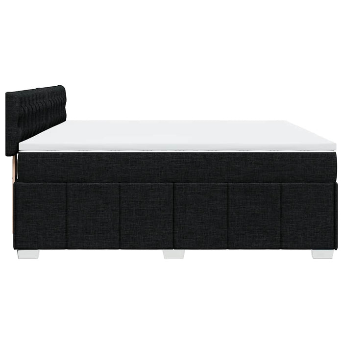 Pat box spring cu saltea, negru, 200x200 cm, textil - WALTI WALTI