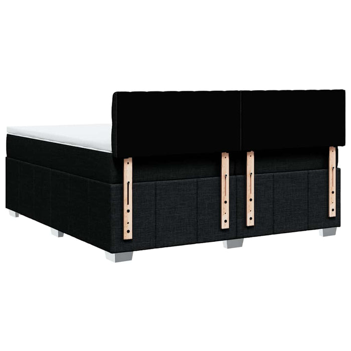 Pat box spring cu saltea, negru, 200x200 cm, textil - WALTI WALTI