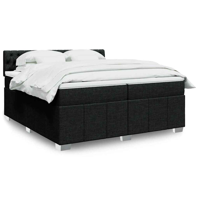 Pat box spring cu saltea, negru, 200x200 cm, textil - WALTI WALTI