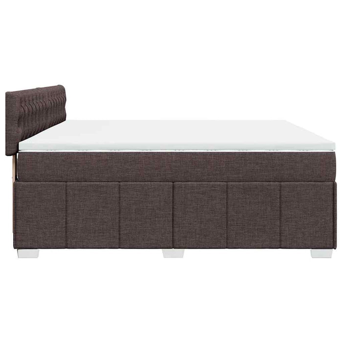 Pat box spring cu saltea, maro închis, 200x200 cm, textil - WALTI WALTI