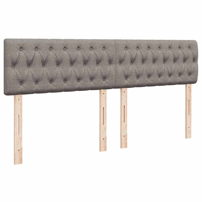 Pat box spring cu saltea, gri taupe, 200x200 cm, textil - WALTI WALTI