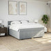 Pat box spring cu saltea, gri deschis, 200x200 cm, textil - WALTI WALTI