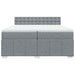 Pat box spring cu saltea, gri deschis, 200x200 cm, textil - WALTI WALTI