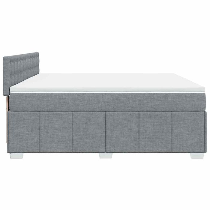 Pat box spring cu saltea, gri deschis, 200x200 cm, textil - WALTI WALTI
