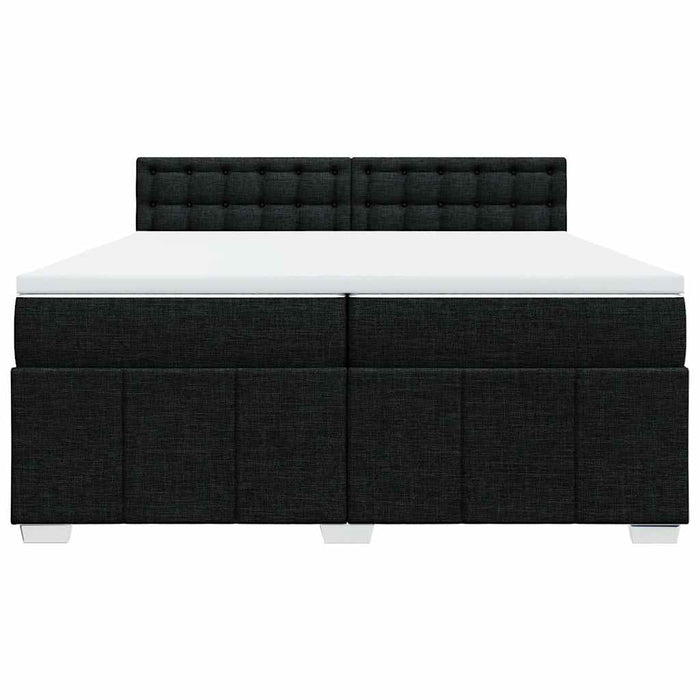 Pat box spring cu saltea, negru, 200x200 cm, textil - WALTI WALTI
