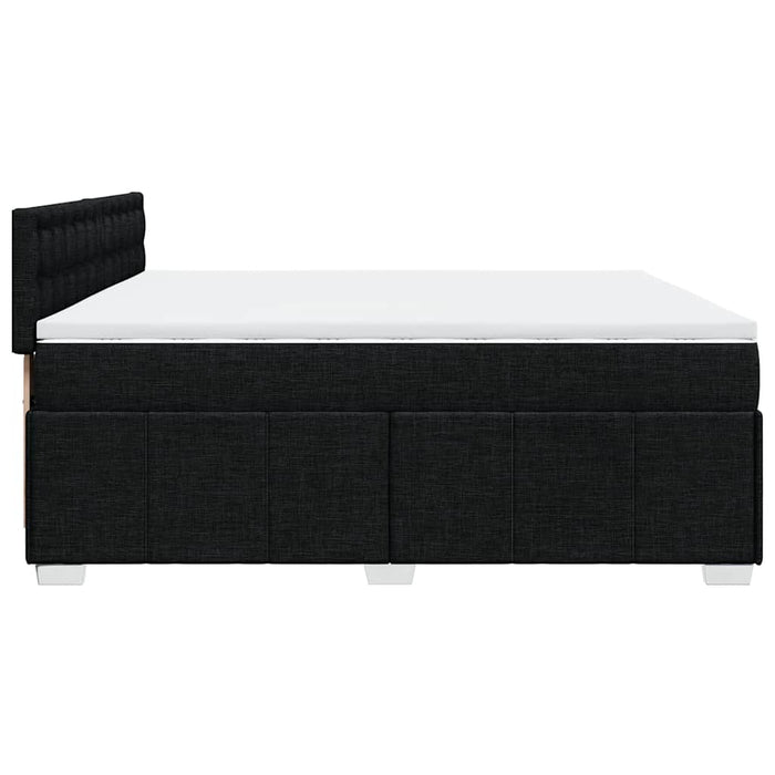 Pat box spring cu saltea, negru, 200x200 cm, textil - WALTI WALTI