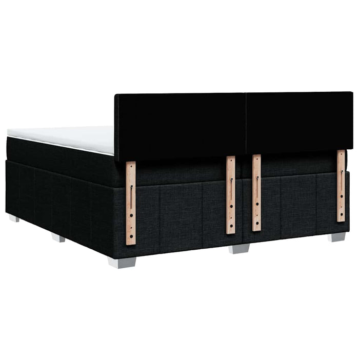 Pat box spring cu saltea, negru, 200x200 cm, textil - WALTI WALTI