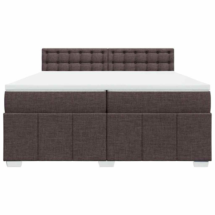 Pat box spring cu saltea, maro închis, 200x200 cm, textil - WALTI WALTI