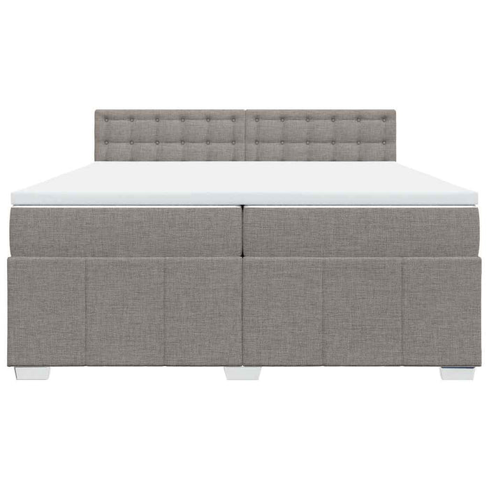 Pat box spring cu saltea, gri taupe, 200x200 cm, textil - WALTI WALTI