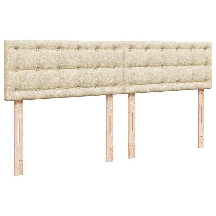 Pat box spring cu saltea, crem, 200x200 cm, textil WALTI