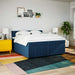 Pat box spring cu saltea, albastru, 200x200 cm, textil - WALTI WALTI