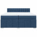 Pat box spring cu saltea, albastru, 200x200 cm, textil - WALTI WALTI