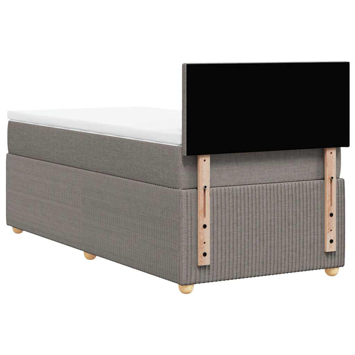 Pat box spring cu saltea, gri taupe, 80x200 cm, textil - WALTI WALTI