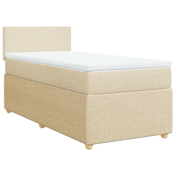 Pat box spring cu saltea, crem, 80x200 cm, textil - WALTI WALTI