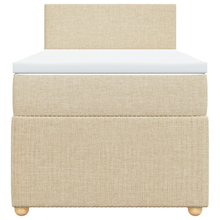 Pat box spring cu saltea, crem, 80x200 cm, textil - WALTI WALTI