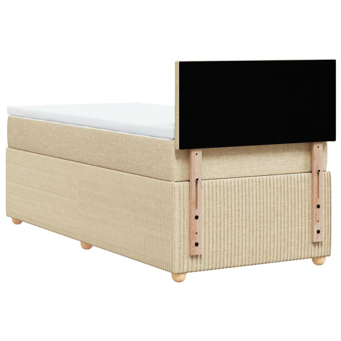 Pat box spring cu saltea, crem, 80x200 cm, textil - WALTI WALTI