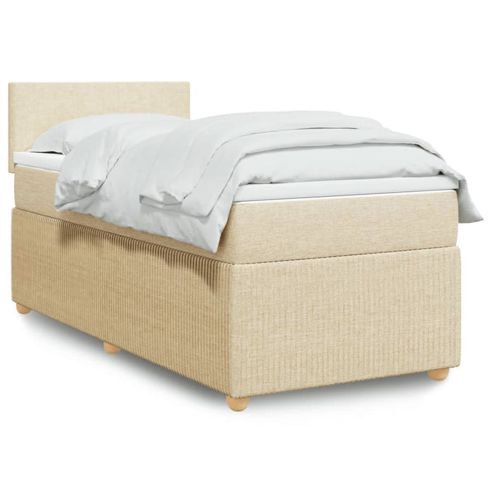 Pat box spring cu saltea, crem, 80x200 cm, textil - WALTI WALTI