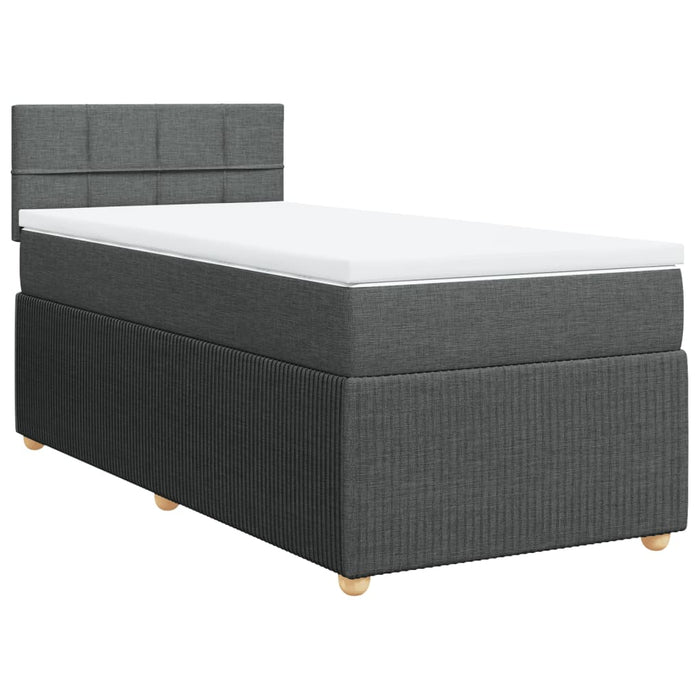 Pat box spring cu saltea, gri închis, 80x200 cm, textil - WALTI WALTI