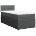 Pat box spring cu saltea, gri închis, 80x200 cm, textil - WALTI WALTI