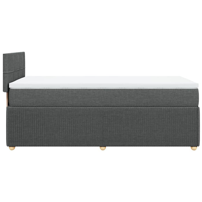 Pat box spring cu saltea, gri închis, 80x200 cm, textil - WALTI WALTI