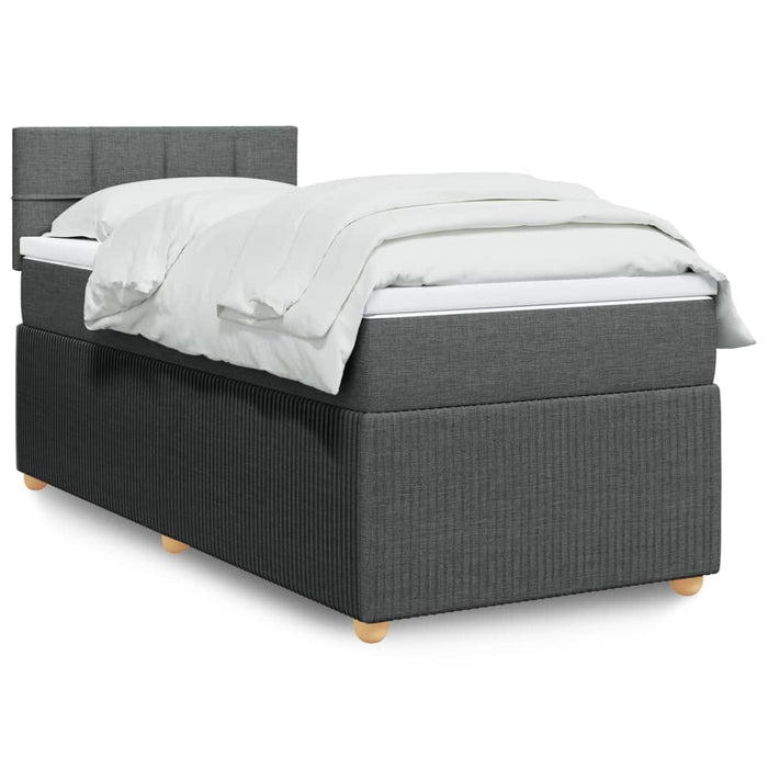 Pat box spring cu saltea, gri închis, 80x200 cm, textil - WALTI WALTI