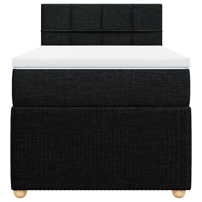 Pat box spring cu saltea, negru, 80x200 cm, textil - WALTI WALTI