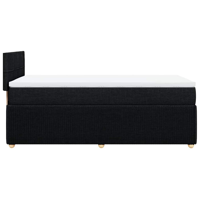 Pat box spring cu saltea, negru, 80x200 cm, textil - WALTI WALTI