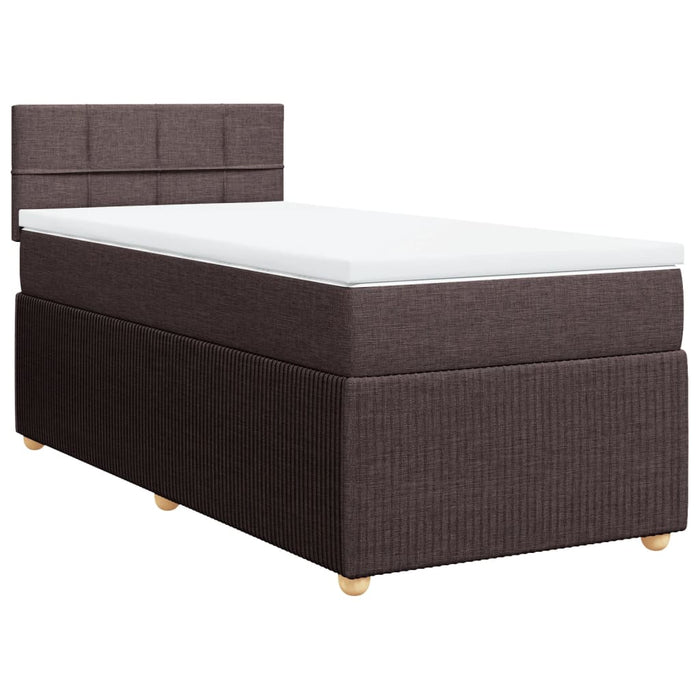 Pat box spring cu saltea, maro închis, 80x200 cm, textil - WALTI WALTI