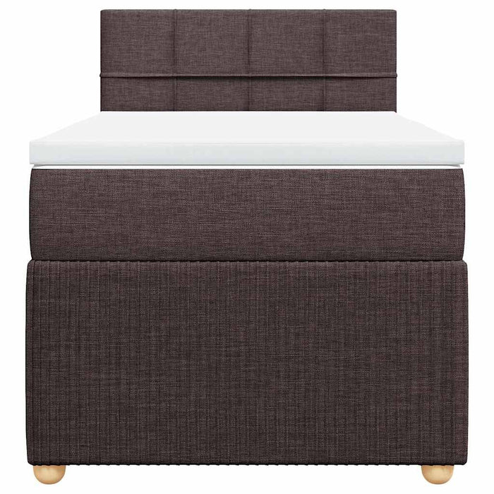 Pat box spring cu saltea, maro închis, 80x200 cm, textil - WALTI WALTI