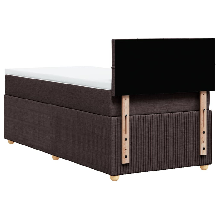 Pat box spring cu saltea, maro închis, 80x200 cm, textil - WALTI WALTI