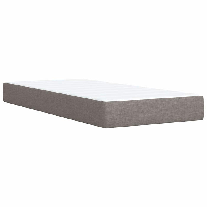 Pat box spring cu saltea, gri taupe, 80x200 cm, textil WALTI