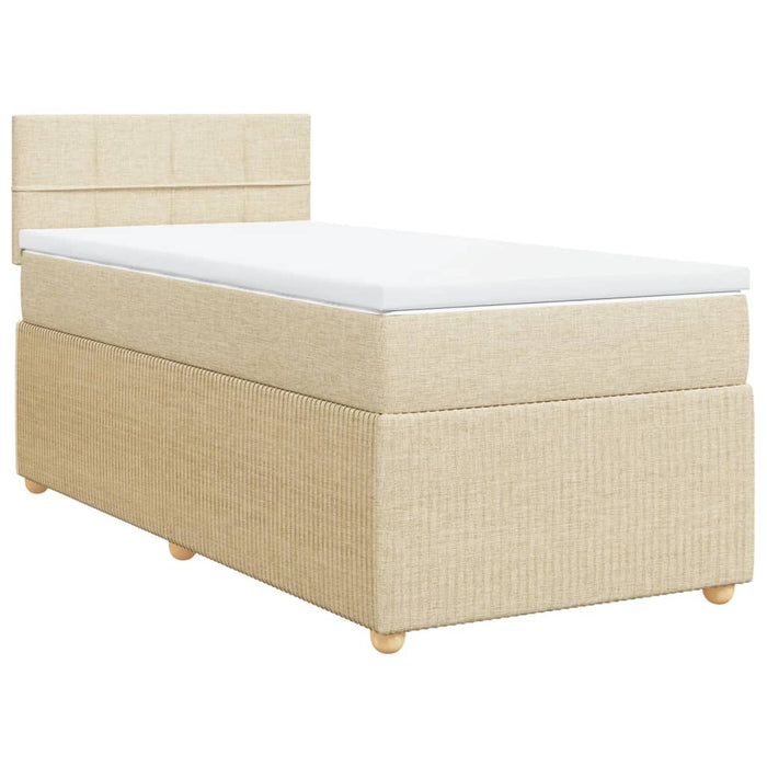 Pat box spring cu saltea, crem, 80x200 cm, textil - WALTI WALTI