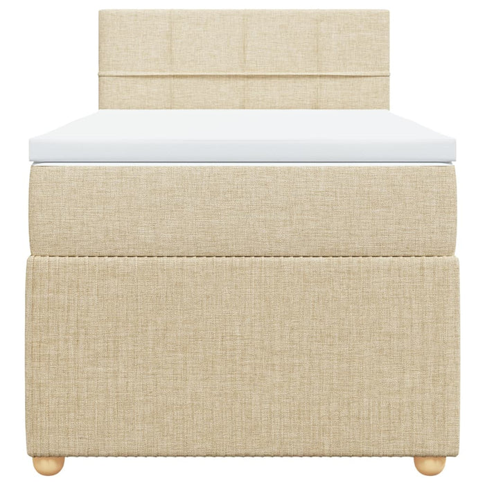 Pat box spring cu saltea, crem, 80x200 cm, textil - WALTI WALTI