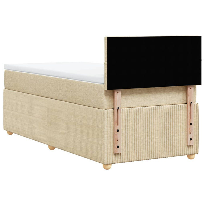 Pat box spring cu saltea, crem, 80x200 cm, textil - WALTI WALTI