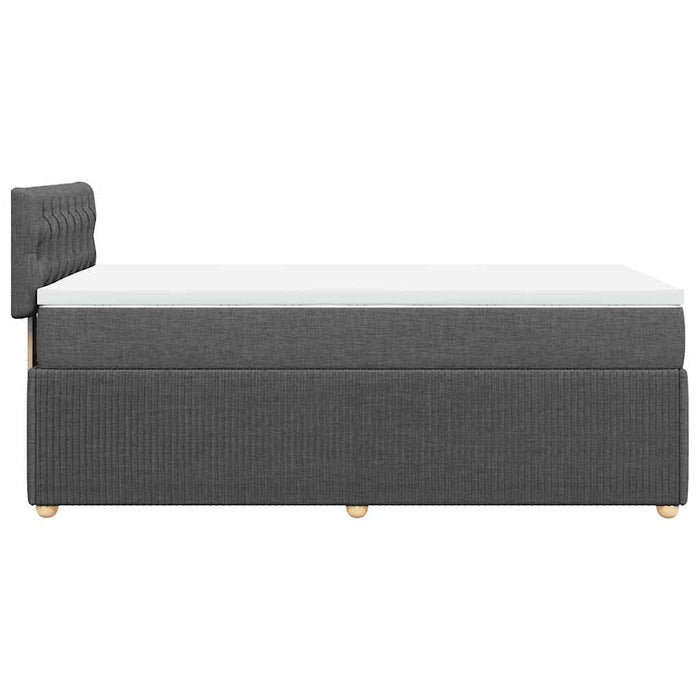 Pat box spring cu saltea, gri închis, 80x200 cm, textil WALTI