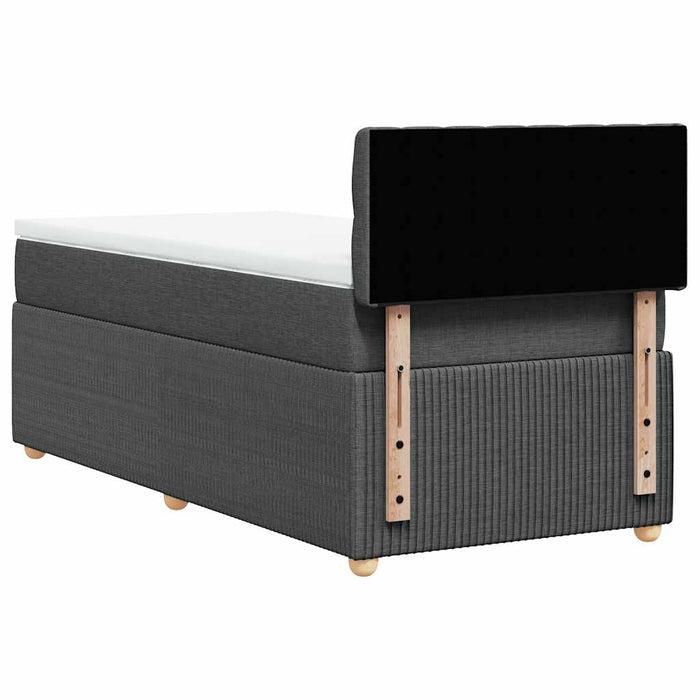 Pat box spring cu saltea, gri închis, 80x200 cm, textil WALTI