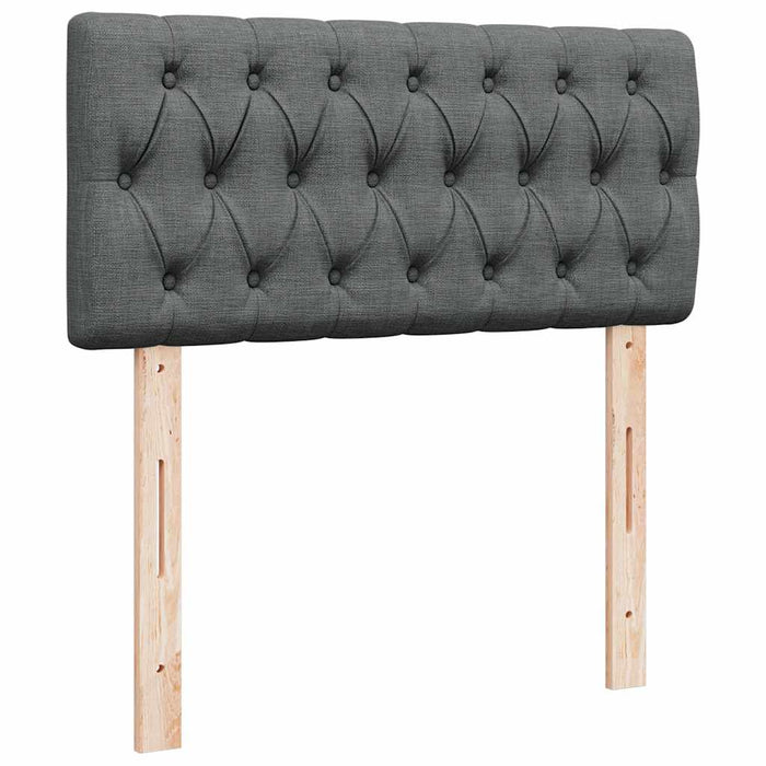 Pat box spring cu saltea, gri închis, 80x200 cm, textil WALTI